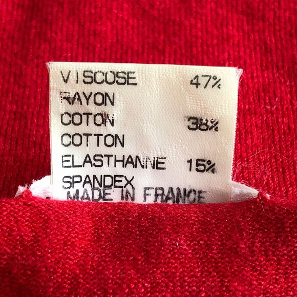 vintage late 90s CLAUDIE PIERLOT red twin-set Sz T1 - Picture 8 of 8